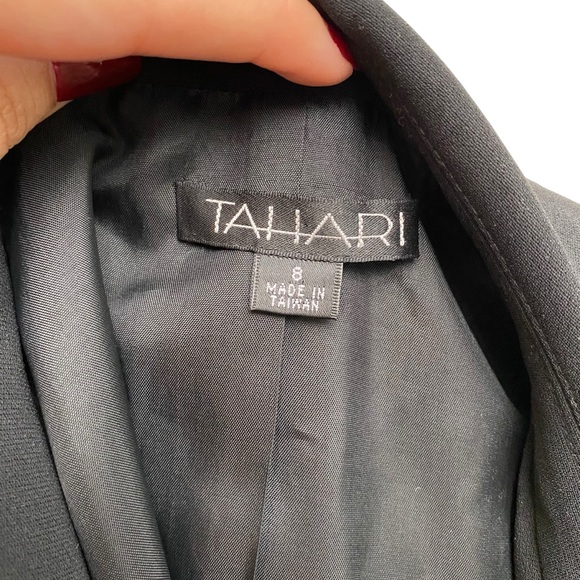 Silk Blazer With Rhinestone & Square Neck Structured Blouse Two Piece Set - Picture 9 of 15